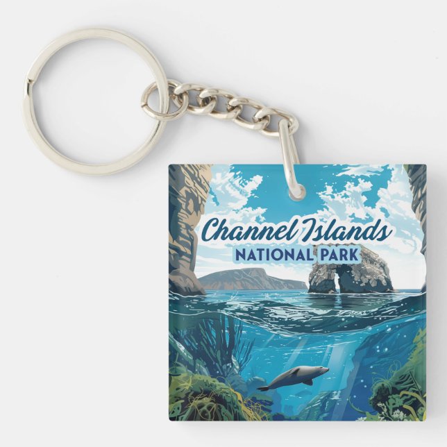 Channel Islands National Park California Ocean Keychain (Front)