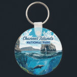 Channel Islands National Park California Ocean Keychain<br><div class="desc">A seal swims through a kelp forest under the waters of the Channel Islands National Park. Channel Islands National Park, located off the coast of southern California, was established in 1980 and protects five unique islands and their surrounding marine ecosystems. Key sights include the sea caves at Santa Cruz Island,...</div>