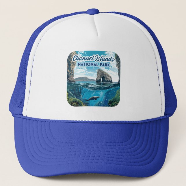 Channel Islands National Park California Ocean Trucker Hat (Front)