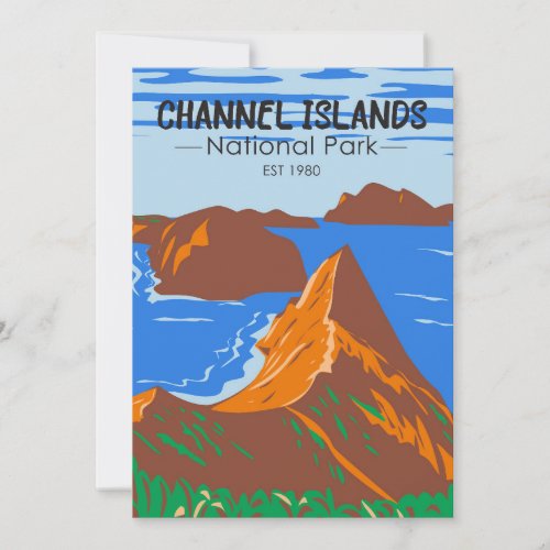  Channel Islands National Park California Vintage  Holiday Card