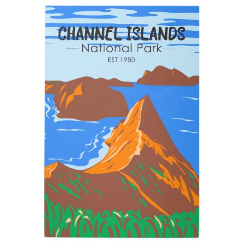  Channel Islands National Park California Vintage Metal Print
