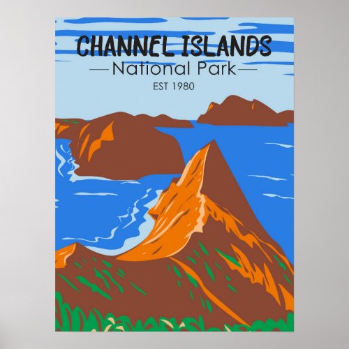 Channel Islands National Park California Vintage Poster