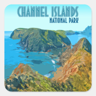 Channel Islands National Park California Vintage Square Sticker