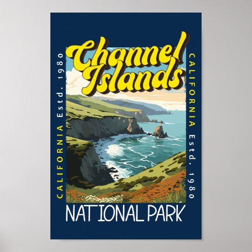 Channel Islands National Park Distressed Retro Poster