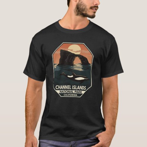 Channel Islands National Park Dolphin Retro Emblem T_Shirt
