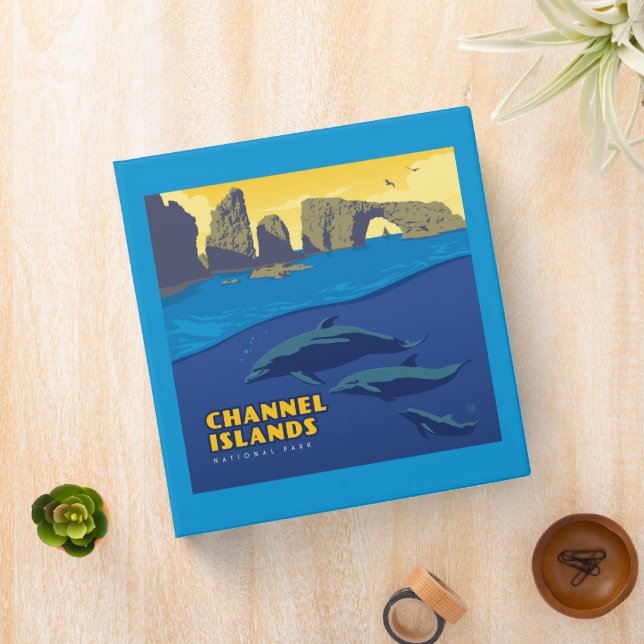 Channel Islands National Park Dolphins 3 Ring Binder (In Situ)