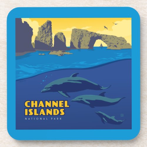 Channel Islands National Park Dolphins Beverage Coaster