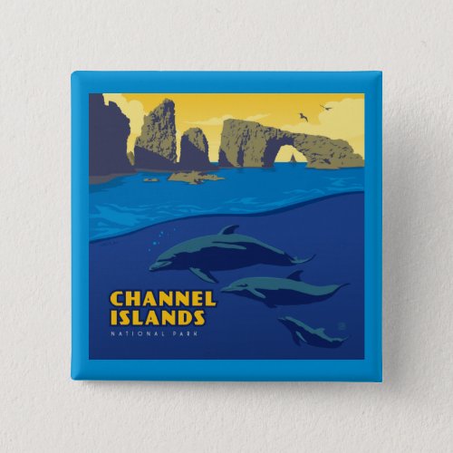 Channel Islands National Park Dolphins Button