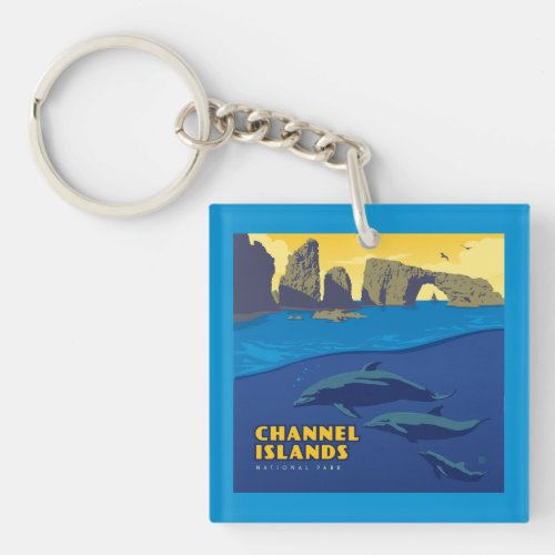 Channel Islands National Park Dolphins Keychain