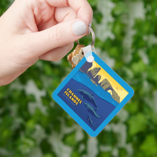 Channel Islands National Park Dolphins Keychain (Hand)