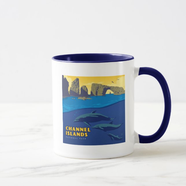 Channel Islands National Park Dolphins Mug (Right)