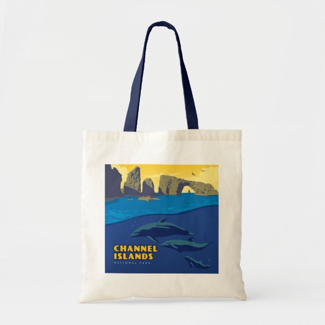 Channel Islands National Park Dolphins Tote Bag (Front)