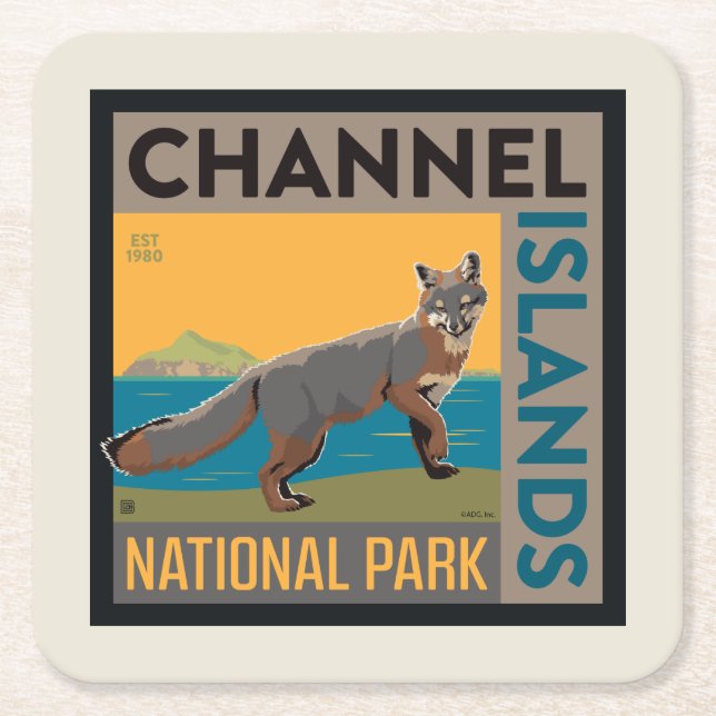 Channel Islands National Park | Fox Square Paper Coaster (Front)