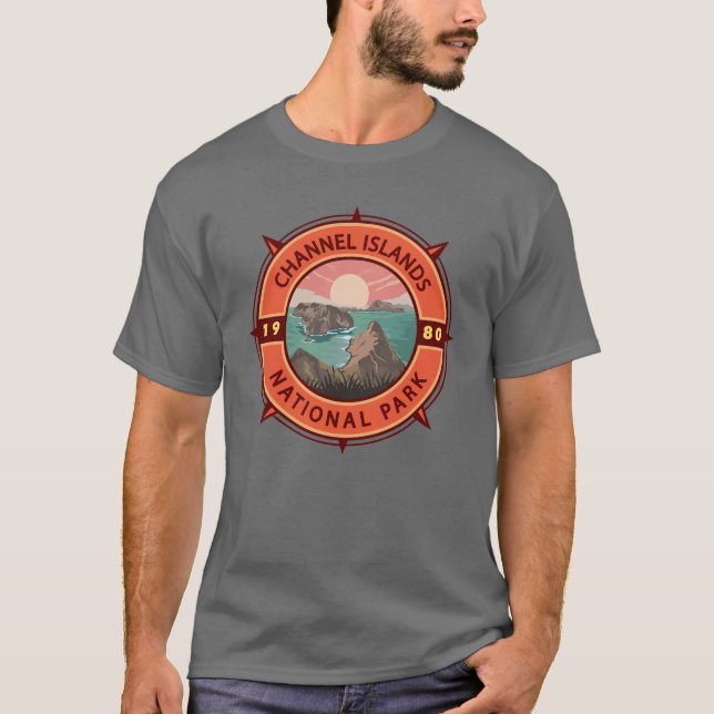 Channel Islands National Park Retro Compass Emblem T-Shirt (Front)