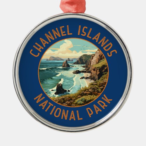 Channel Islands National Park Retro Distressed Art Metal Ornament