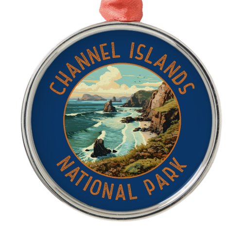 Channel Islands National Park Retro Distressed Art Metal Ornament