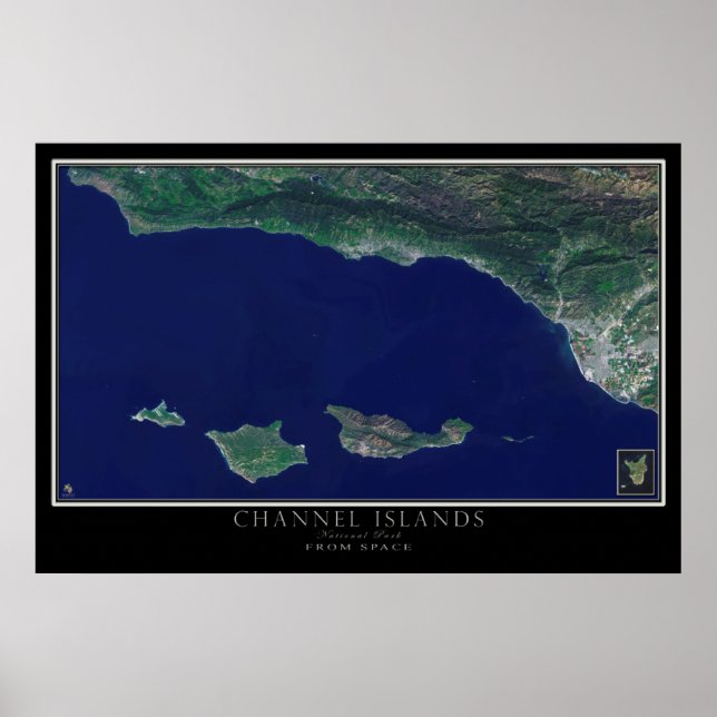 Channel Islands National Park Satellite Map Poster (Front)