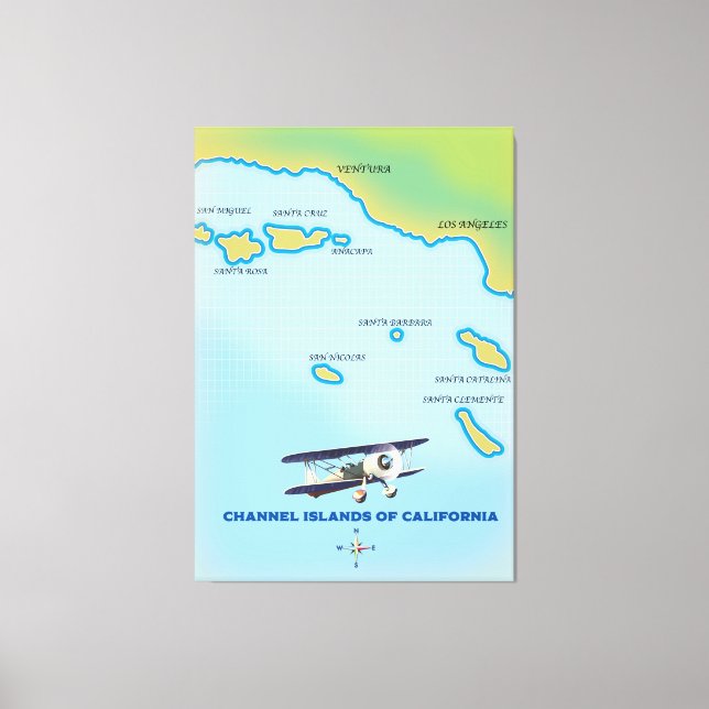 Channel Islands of California map Canvas Print (Front)