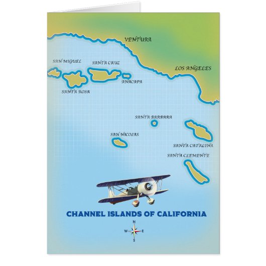 Channel Islands of California map Cards (Front)