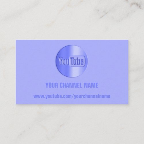 CHANNEL NAME YOU TUBER LOGO QR CODE BLUE MODERN  BUSINESS CARD