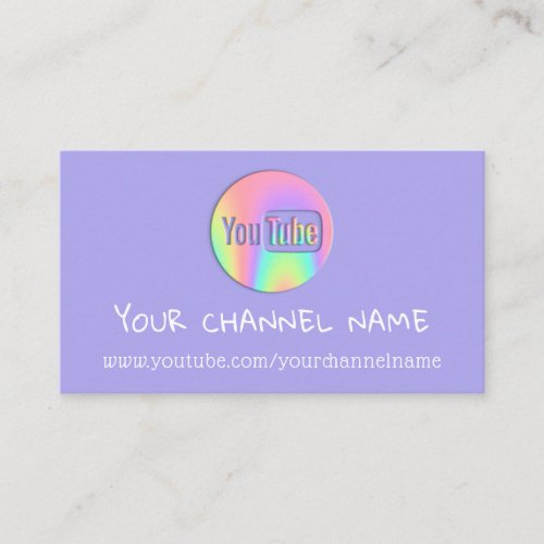 CHANNEL NAME YOU TUBER LOGO QR CODE HOLOGRAPH  BUSINESS CARD