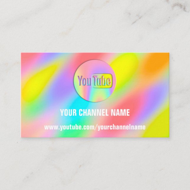 CHANNEL NAME YOU TUBER LOGO QR CODE HOLOGRAPH VIP BUSINESS CARD (Front)