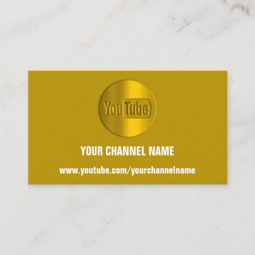 CHANNEL NAME YOU TUBER LOGO QR CODE MUSTARD YELLOW BUSINESS CARD