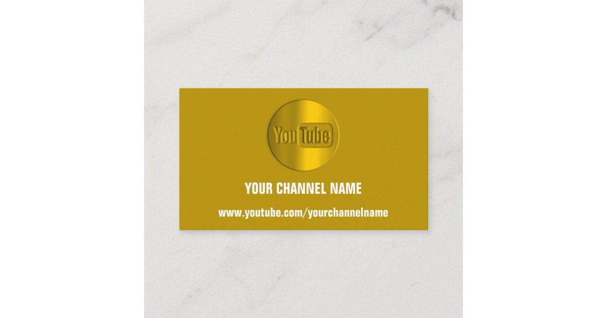 CHANNEL NAME YOU TUBER LOGO QR CODE MUSTARD YELLOW BUSINESS CARD | Zazzle