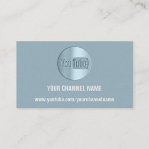 CHANNEL NAME YOU TUBER LOGO QR CODE SMOKY BLUE BUSINESS CARD