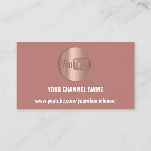 CHANNEL NAME YOUTUBER LOGO QR CODE BLUSH BUSINESS CARD