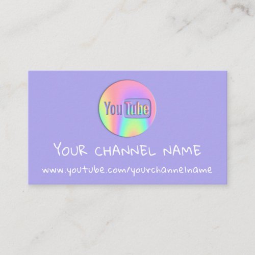 CHANNEL NAME YOUTUBER LOGO QR CODE HOLOGRAPH  BUSINESS CARD