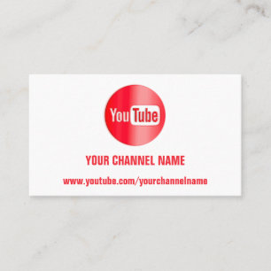 CHANNEL NAME YOUTUBER LOGO QR CODE RED WHITE BUSI BUSINESS CARD