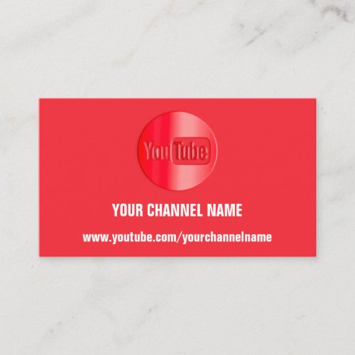 CHANNEL NAME YOUTUBER LOGO QR CODE RED WHITE  BUSINESS CARD