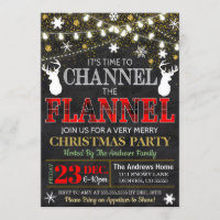 Channel the Flannel Christmas Invitation