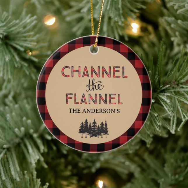 Channel The Flannel Christmas Ornament Photo (Tree)