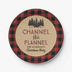 Channel The Flannel Christmas Party Decor Paper Plates