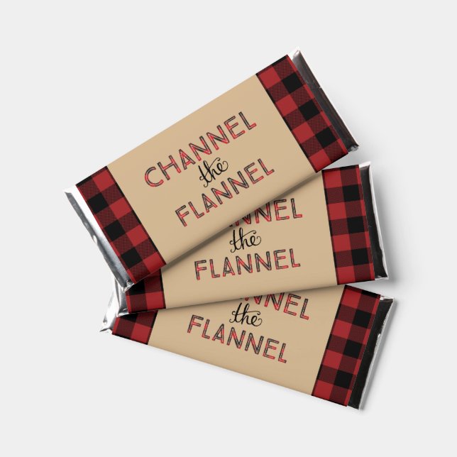 Channel The Flannel Christmas Party Favors Hershey Bar Favors (Front)