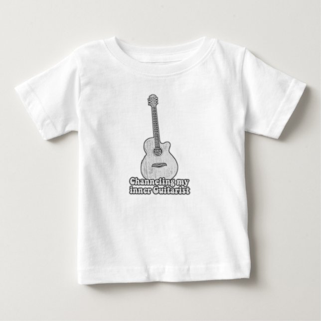 Channeling my inner guitarist. retro black & white baby T-Shirt (Front)