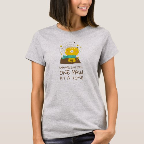 Channeling Zen Cat Doing Yoga Cute Cat Yoga T_Shirt