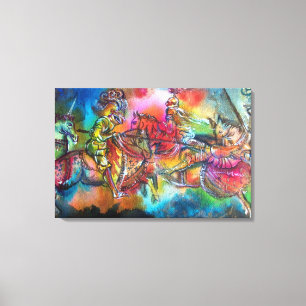 CHANSON DE ROLAND/ COMBAT OF KNIGHTS IN TOURNAMENT CANVAS PRINT
