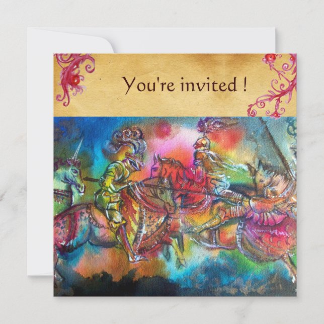 CHANSON DE ROLAND/ COMBAT OF KNIGHTS IN TOURNAMENT INVITATION (Front)