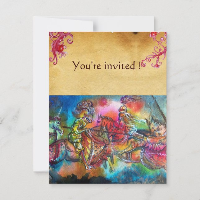 CHANSON DE ROLAND/ COMBAT OF KNIGHTS IN TOURNAMENT INVITATION (Front)