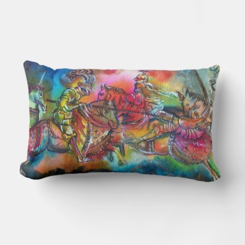 CHANSON DE ROLAND COMBAT OF KNIGHTS IN TOURNAMENT LUMBAR PILLOW