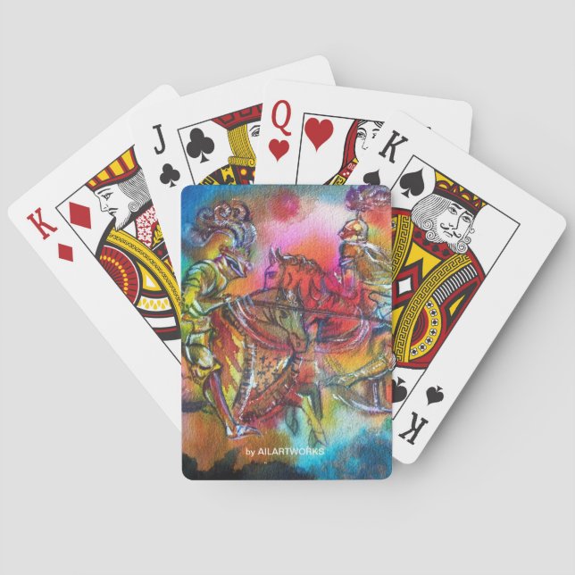 CHANSON DE ROLAND/ COMBAT OF KNIGHTS IN TOURNAMENT POKER CARDS (Back)
