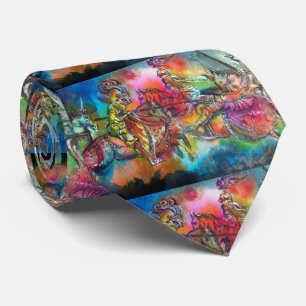 CHANSON DE ROLAND/ MEDIEVAL KNIGHTS IN TOURNAMENT  NECK TIE