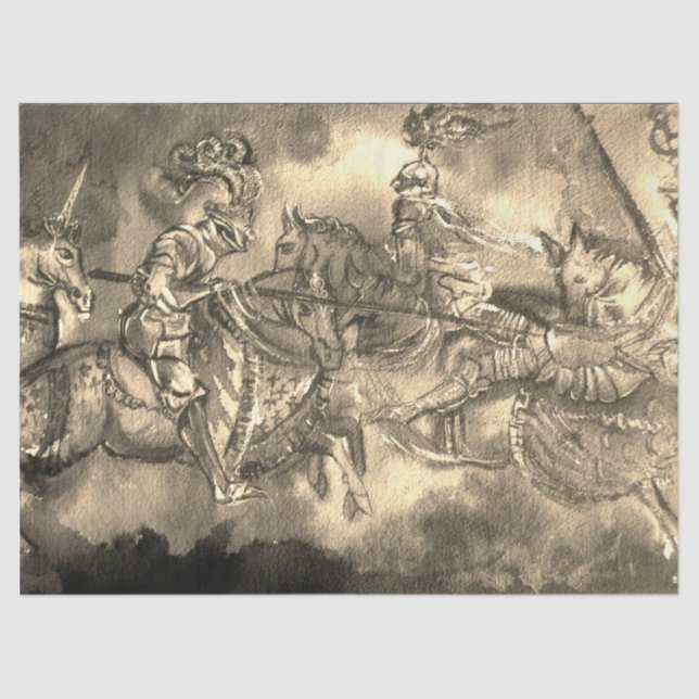 CHANSON DE ROLAND/ MEDIEVAL KNIGHTS IN TOURNAMENT TISSUE PAPER (Front)