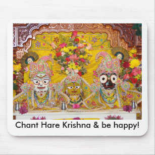 Chant Hare Krishna & be happy! Mouse Pad