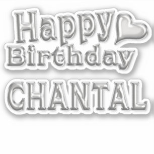 Chantal Happy Birthday silver Sticker
