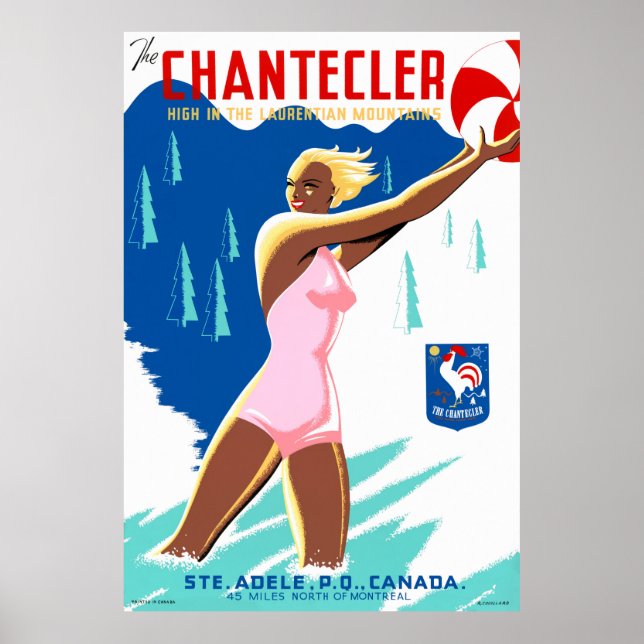 Chantecler Canada Vintage Travel Poster Restored (Front)