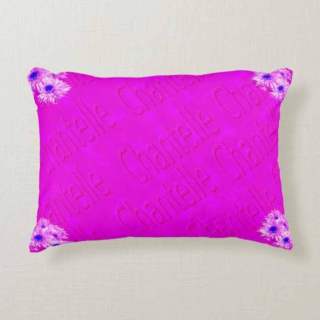 Chantelle Name Logos On Hot Pink, Accent Pillow (Front)